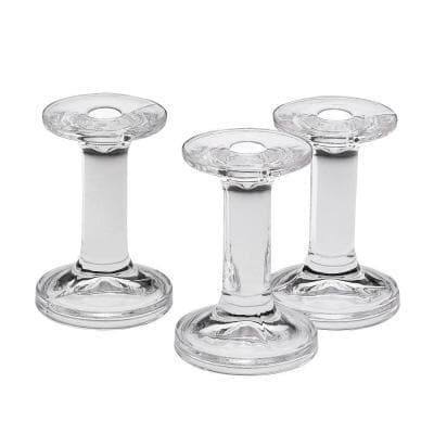 Clear Glass 5.5-inch Tapered Candlestick Holder (Set of 3)