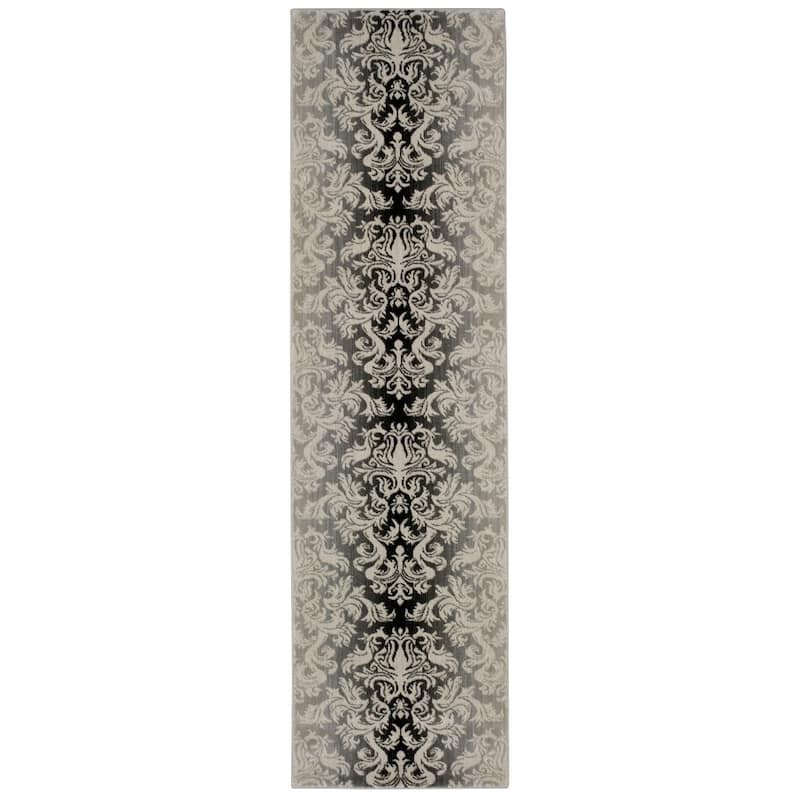 Nourison Riviera RI06 Wool Area Rug - 2' 3" x 8' - Black - Runner