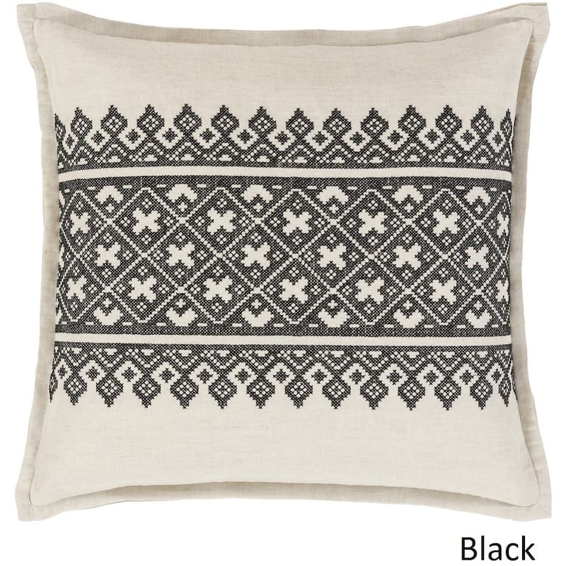 Decorative Even 22-inch Feather Down or Poly Filled Throw Pillow