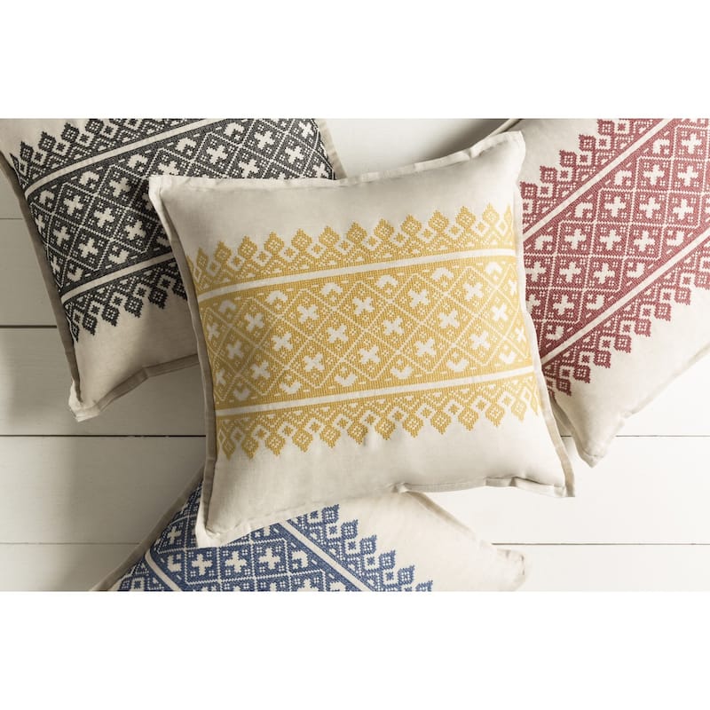 Decorative Even 22-inch Feather Down or Poly Filled Throw Pillow