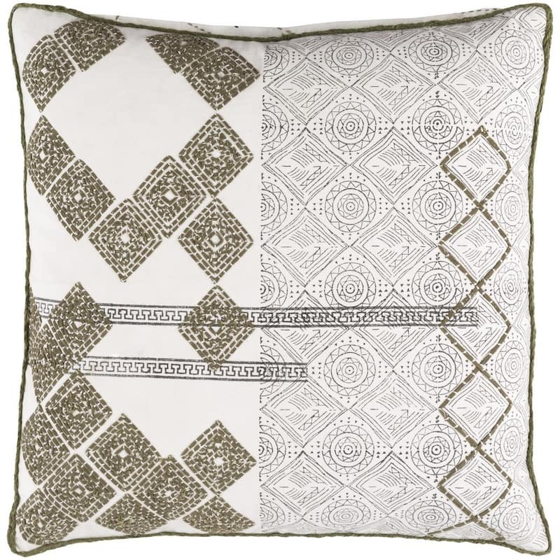 Decorative Gape 20-inch Feather Down or Poly Filled Throw Pillow
