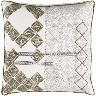 Decorative Gape 20-inch Feather Down or Poly Filled Throw Pillow