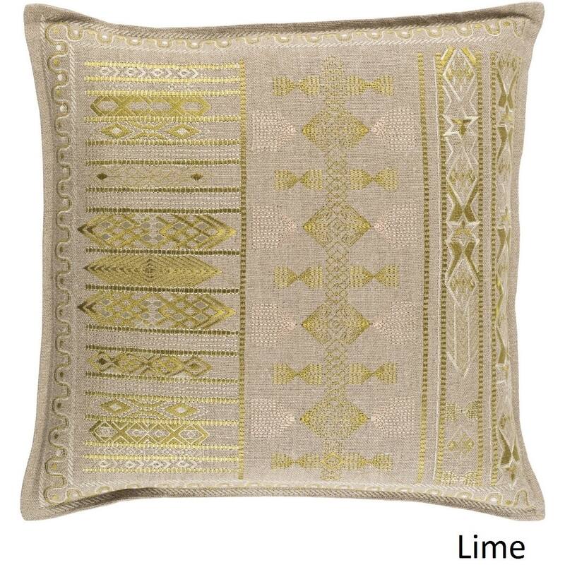 Decorative Fort Worth 22-inch Feather Down or Poly Filled Throw Pillow - Down - Lime