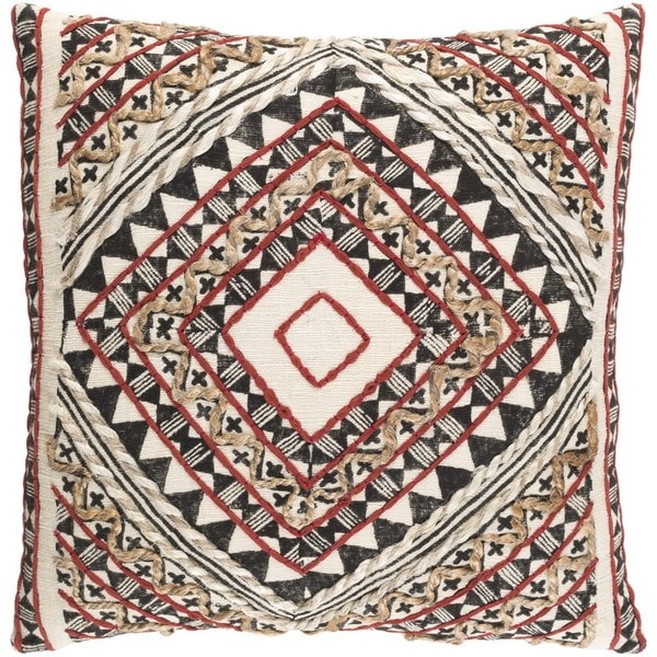 Decorative Fram 18-inch Feather Down or Poly Filled Throw Pillow