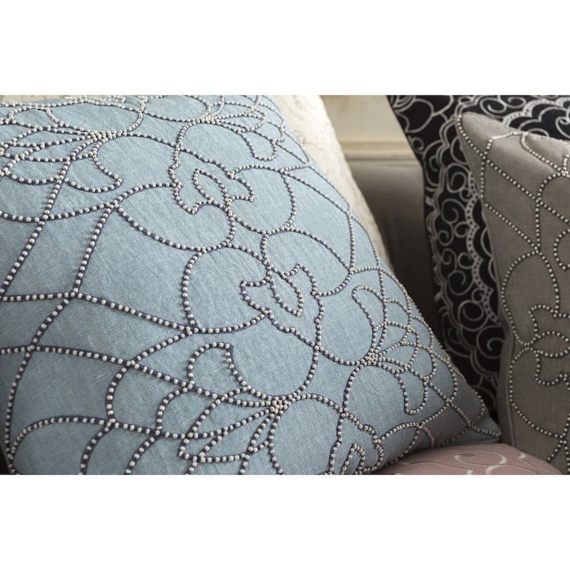 Decorative Feng 22-inch Feather Down or Poly Filled Throw Pillow
