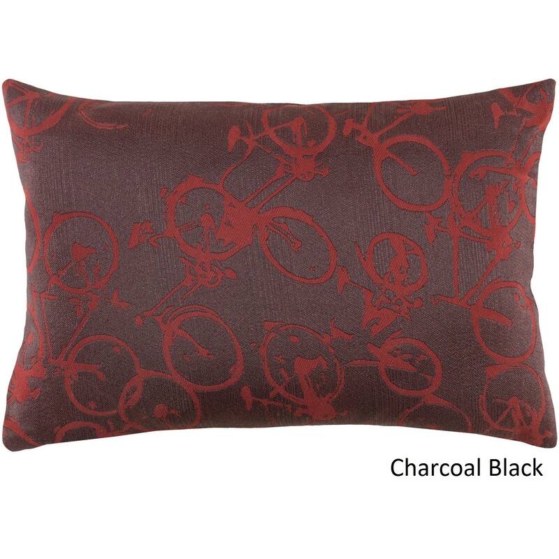 Decorative Leslie Feather Down or Poly Filled Throw Pillow (13 x 19) - Down - Red/Black