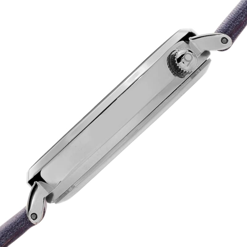 Burgi Women's Quartz Diamond Leather Purple Strap Watch