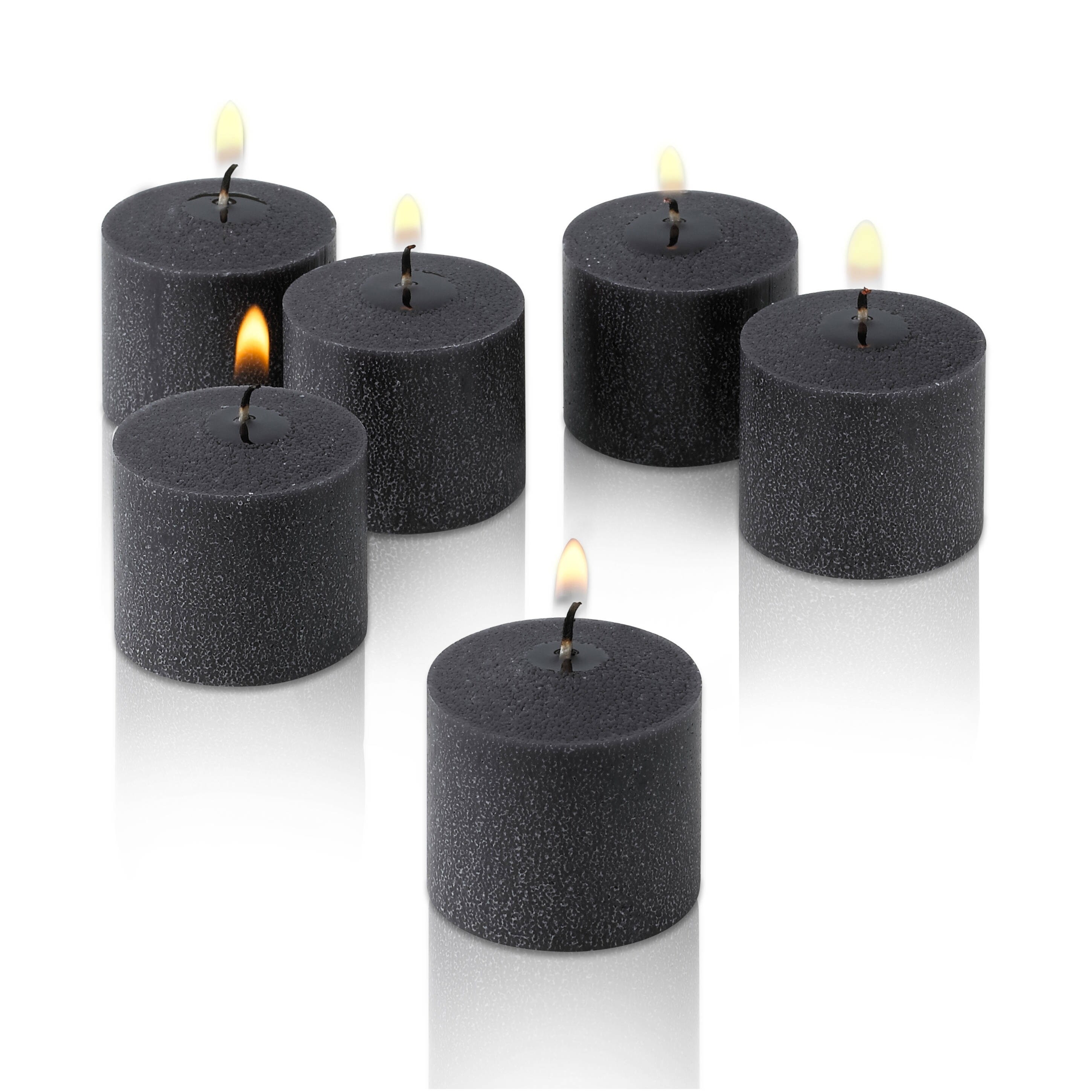 Black Unscented Votive Candles Set of 72 Burn 10 Hours Black eBay