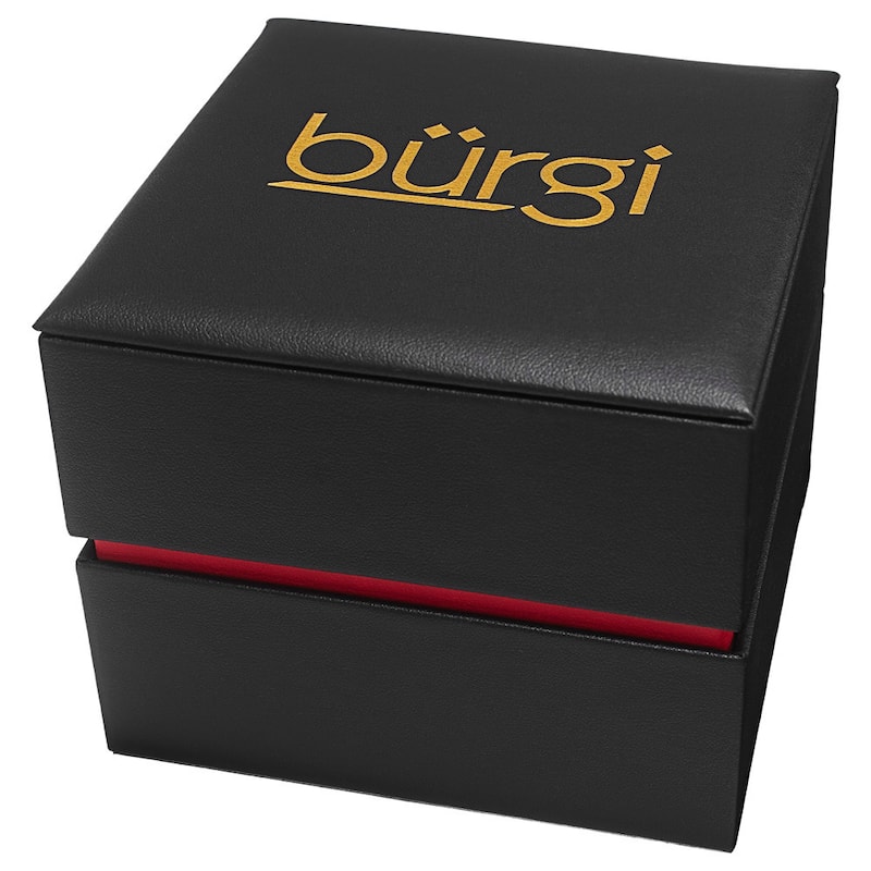 Burgi Women's Quartz Diamond Leather Brown Strap Watch