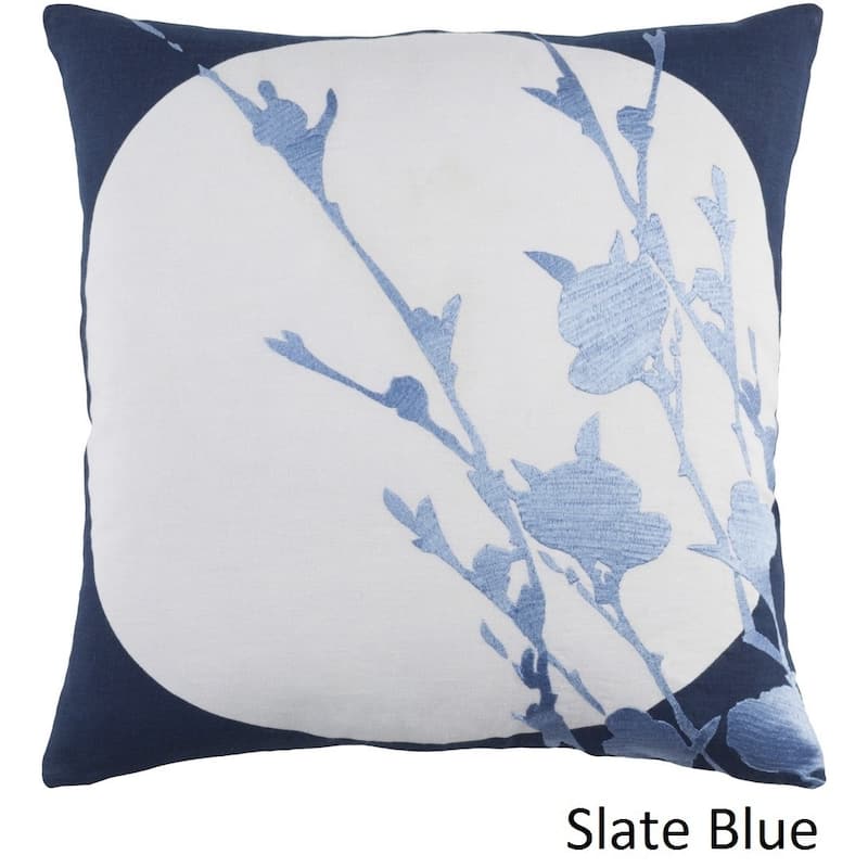 Decorative Forbach 20-inch Feather Down or Poly Filled Throw Pillow - Down - Blue/Off-White