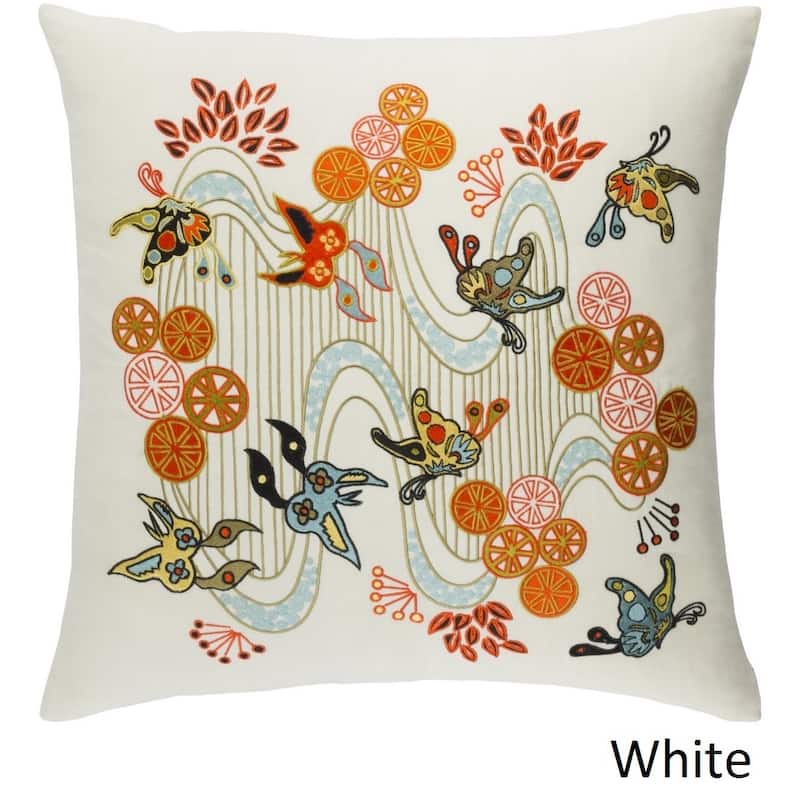 Decorative Fahua 20-inch Feather Down or Poly Filled Throw Pillow