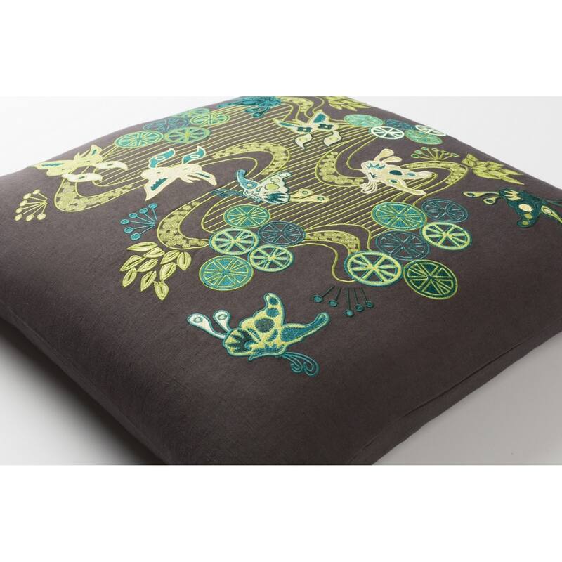 Decorative Fahua 20-inch Feather Down or Poly Filled Throw Pillow