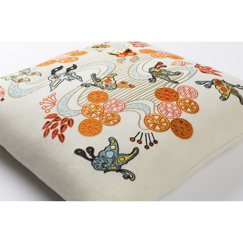 Decorative Fahua 20-inch Feather Down or Poly Filled Throw Pillow