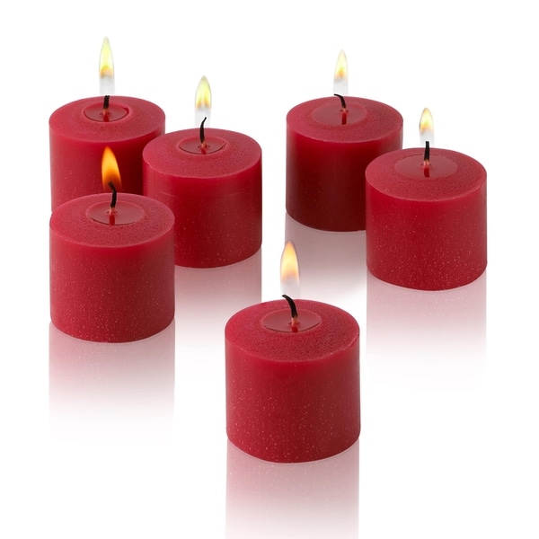 Red Unscented Votive Candles Set of 36 Burn 10 Hours
