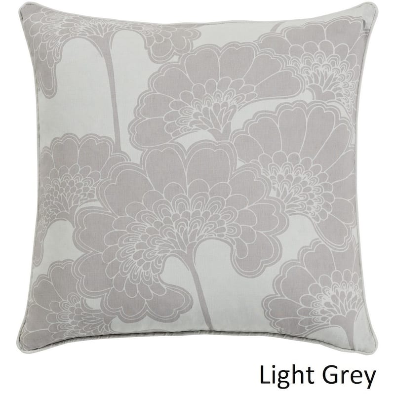 Decorative Cowes 20-inch Feather Down or Poly Filled Throw Pillow - Down - Grey/Off-White