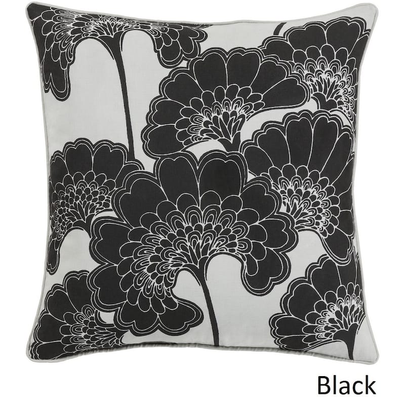 Decorative Cowes 18-inch Feather Down or Poly Filled Throw Pillow - Down - Black/Off-White