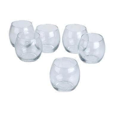 clear glass candle holders