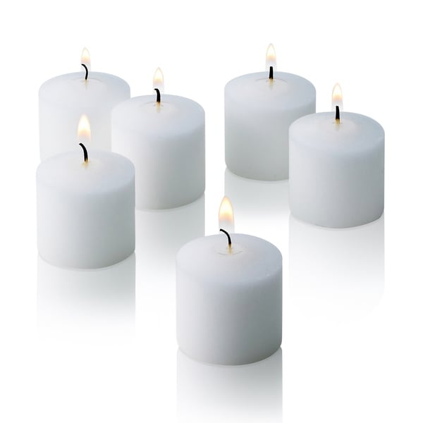 White Unscented Votive Candles Set of 12 Burn 10 Hours Free Shipping