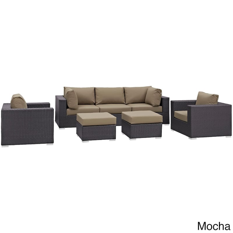 Bocabec Synthetic Rattan Outdoor Patio Sectional Set (7 Piece Set) by Havenside Home