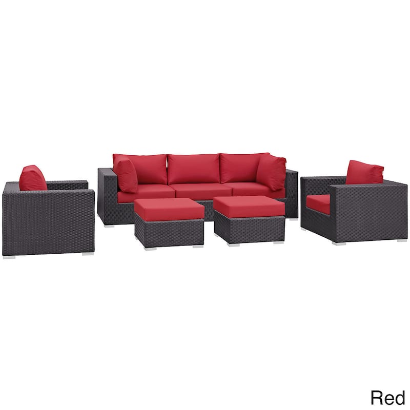 Bocabec Synthetic Rattan Outdoor Patio Sectional Set (7 Piece Set) by Havenside Home
