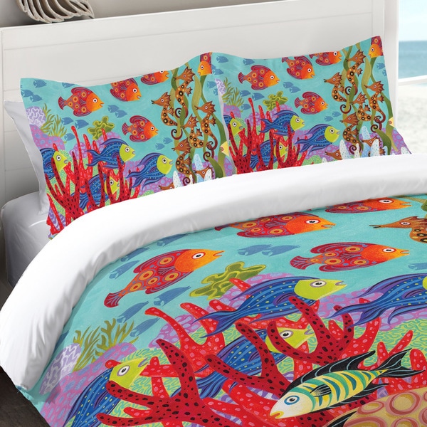 Laural Home Colorful Fish Standard Pillow Sham