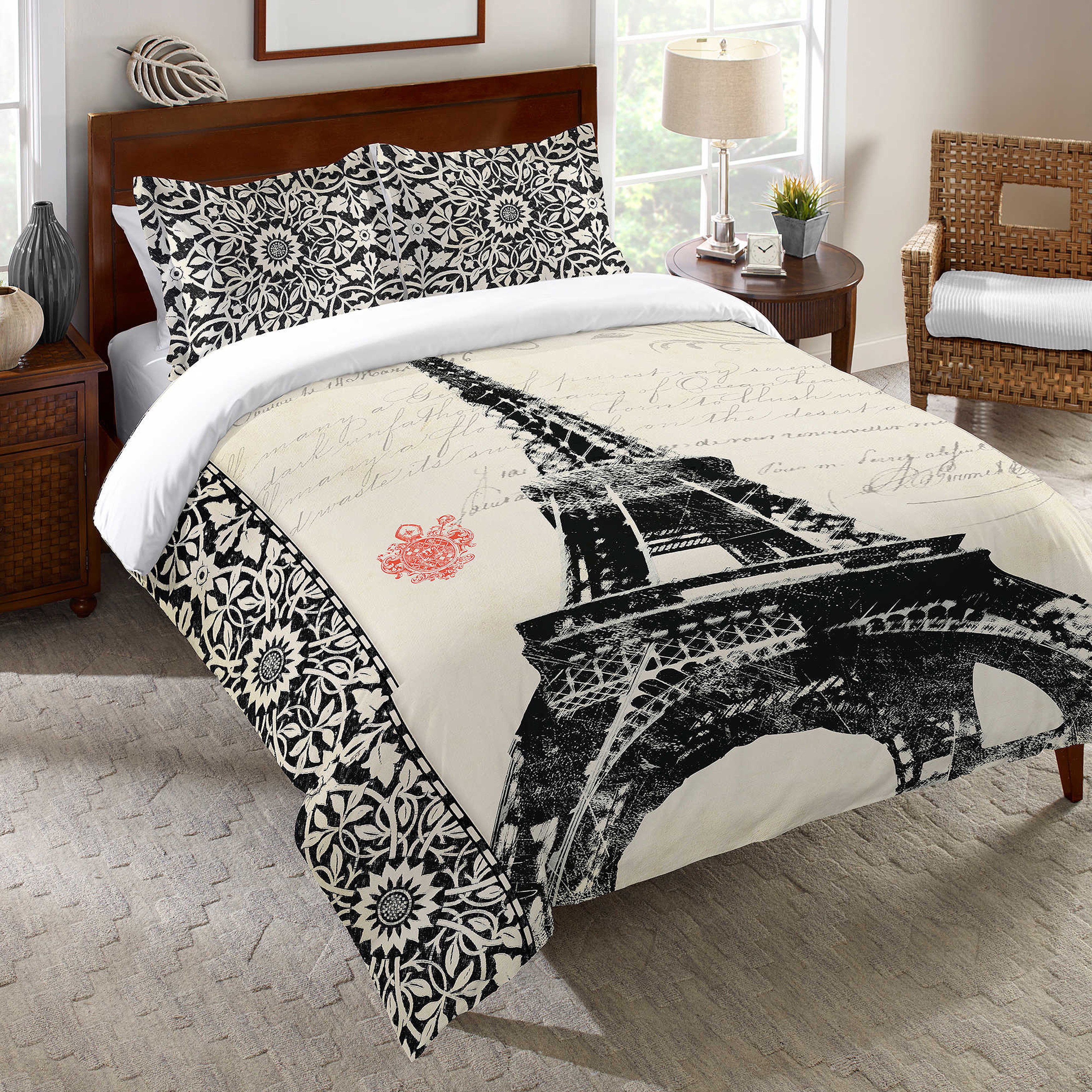 Shop Laural Home Eiffel Tower Pattern Duvet Cover Overstock