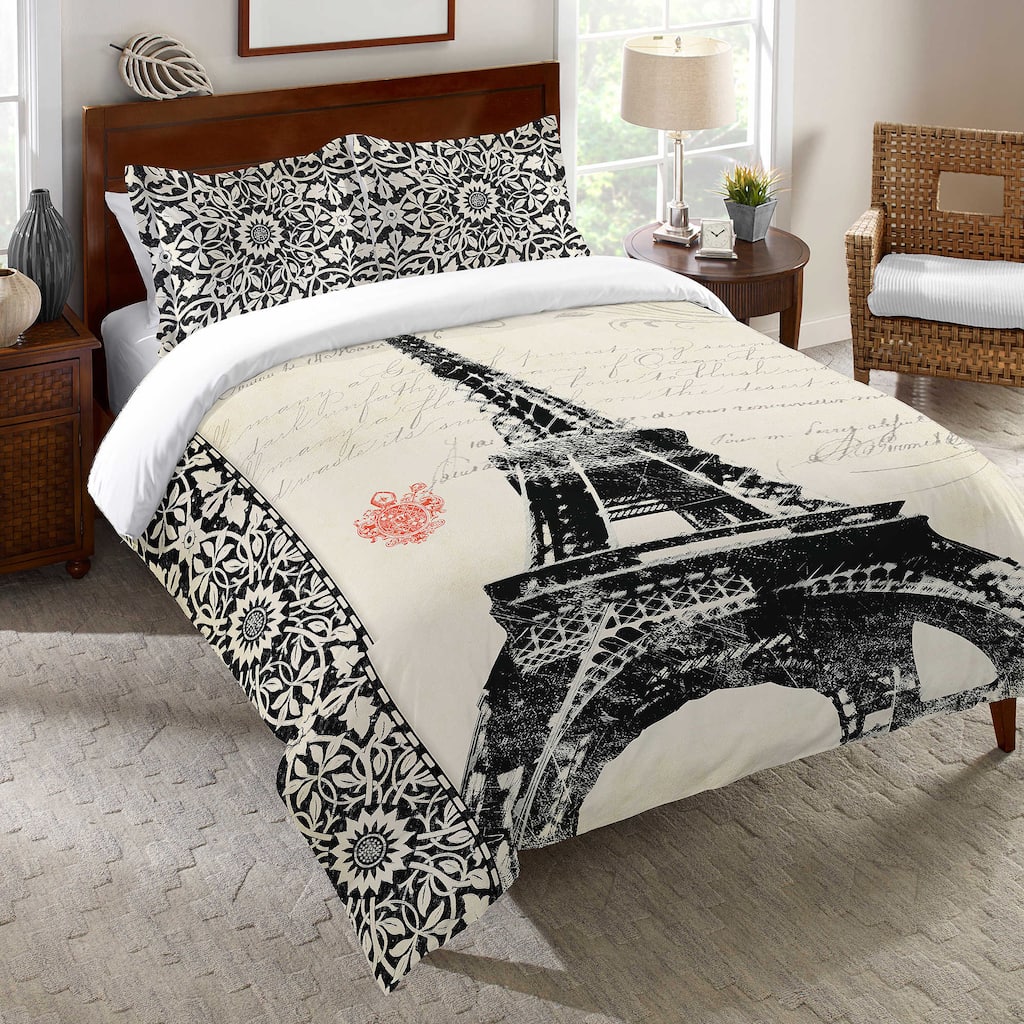 Laural Home Eiffel Tower Pattern Duvet Cover