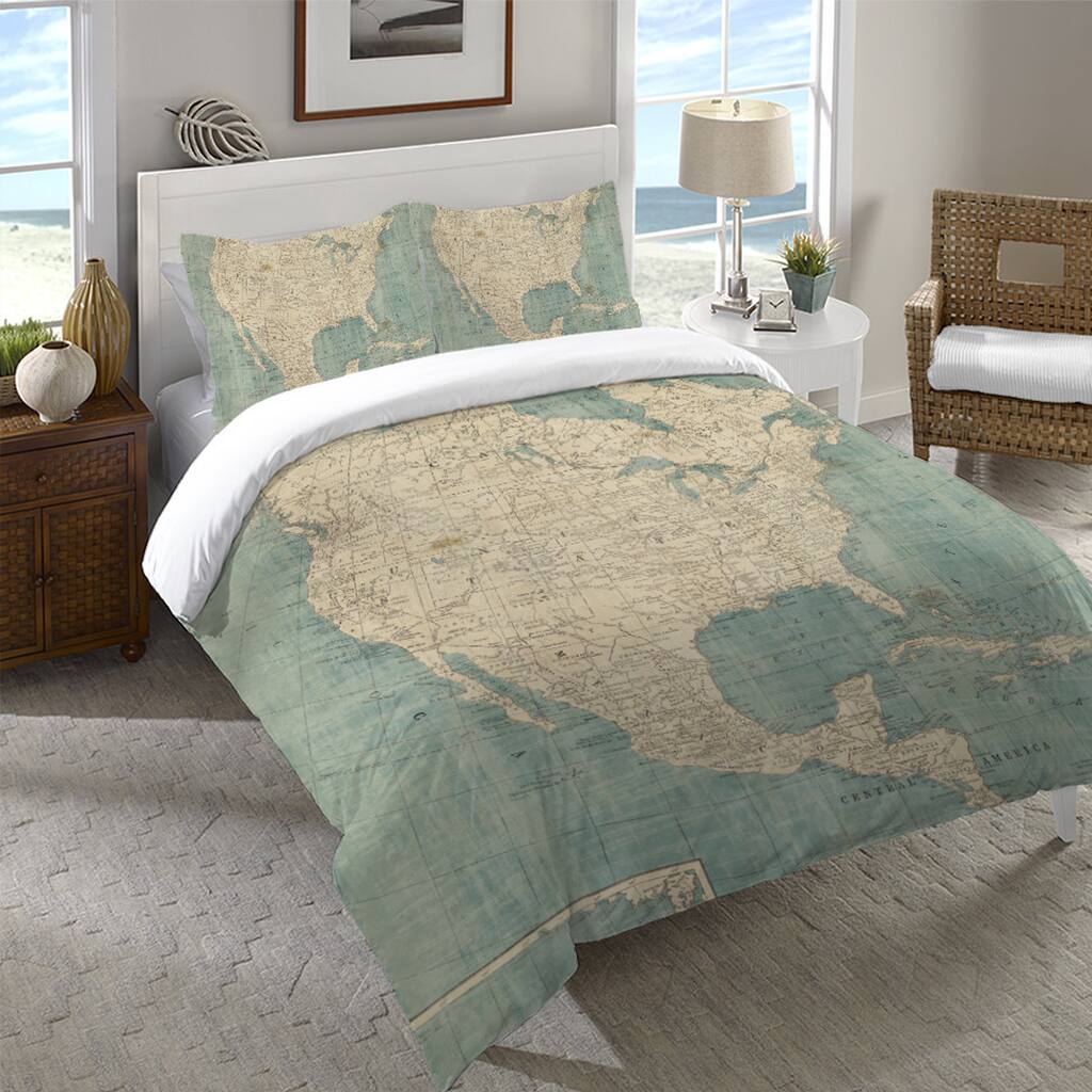 Laural Home Map of North America Duvet Cover