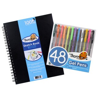 Thorntons Art Supply 85 X 11 Artist Spiral Sketch Pad With 48 Count Gel Pens Overstockcom Shopping The Best Deals On Paper Sketchbooks