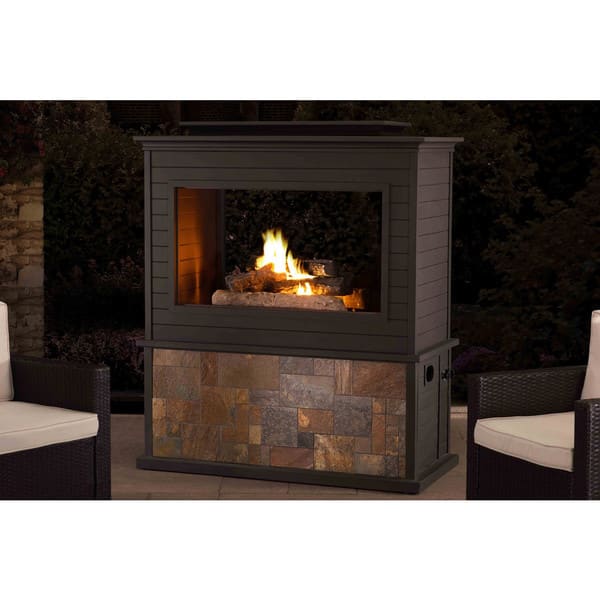 Shop Sunjoy 63 Napa Slate And Steel Fireplace 63inc Free