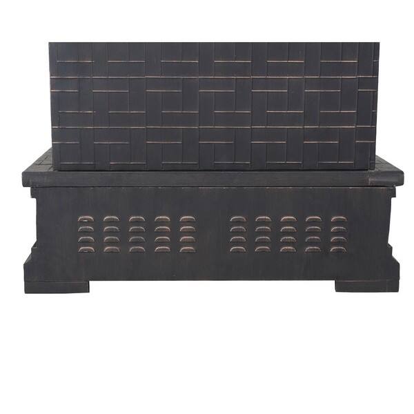 Shop Sunjoy Hardy 58 Inch Slate And Steel Outdoor Fireplace To