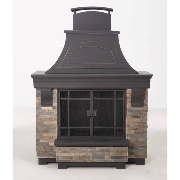 Shop Sunjoy Japer 72 Inch Steel And Faux Stack Stone Outdoor