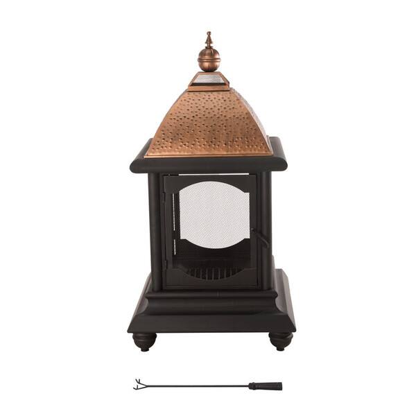 Shop Sunjoy St Peter Steel With Copper Finish Outdoor Fireplace
