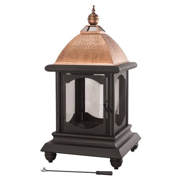 Shop Sunjoy St Peter Steel With Copper Finish Outdoor Fireplace
