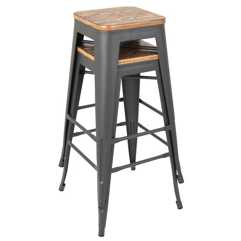 Oregon Industrial 30 inch Stackable Barstools (Set of 2)