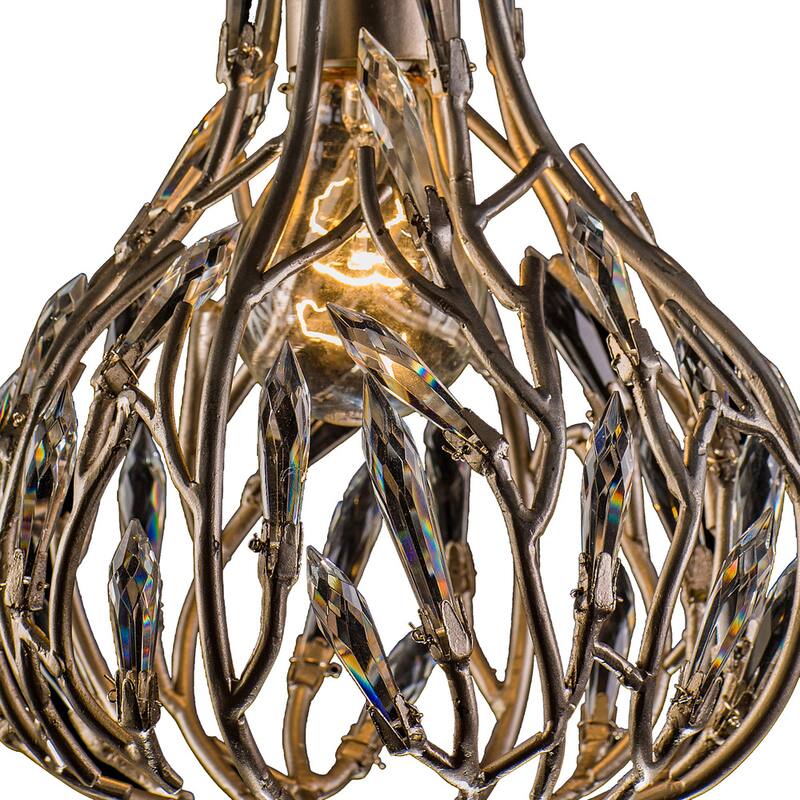 Varaluz Bask 1-light Gold Dust Mini Pendant with Crystal