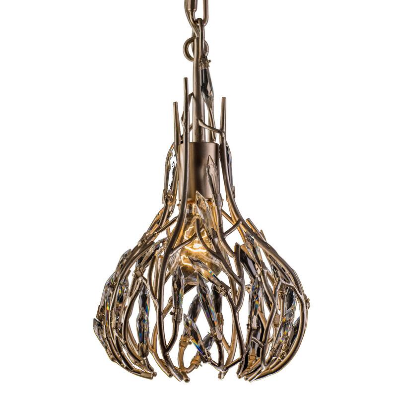 Varaluz Bask 1-light Gold Dust Mini Pendant with Crystal