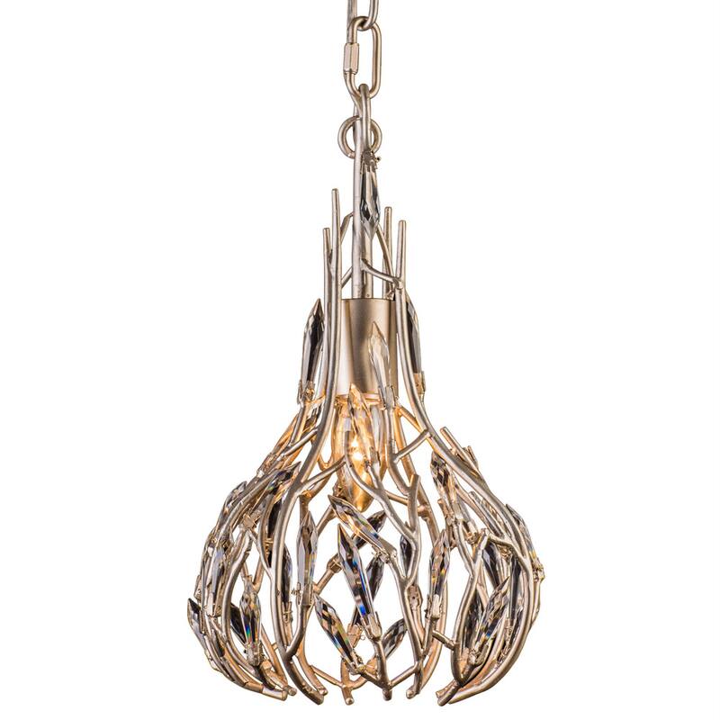 Varaluz Bask 1-light Gold Dust Mini Pendant with Crystal