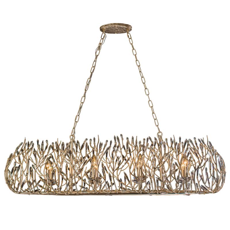 Bask 8-light Gold Dust Linear Pendant with Crystal - N/A