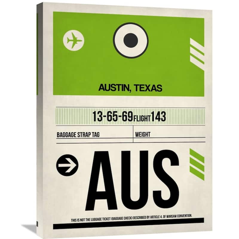 Naxart Studio 'AUS Austin Luggage Tag 1' Stretched Canvas Wall Art
