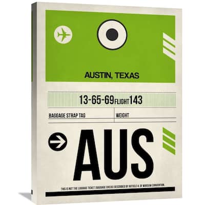 Naxart Studio 'AUS Austin Luggage Tag 1' Stretched Canvas Wall Art