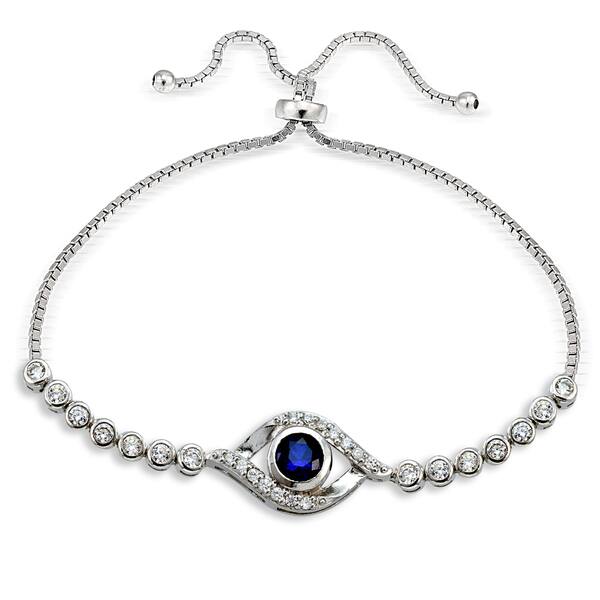 available in 3 colors Dainty evil eye bracelet Cubic Zirconia evil eye bracelet Eye shaped eye Sterling Silver Evil eye bracelet