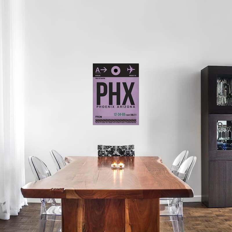 Naxart Studio 'PHX Phoenix Luggage Tag 1' Stretched Canvas Wall Art