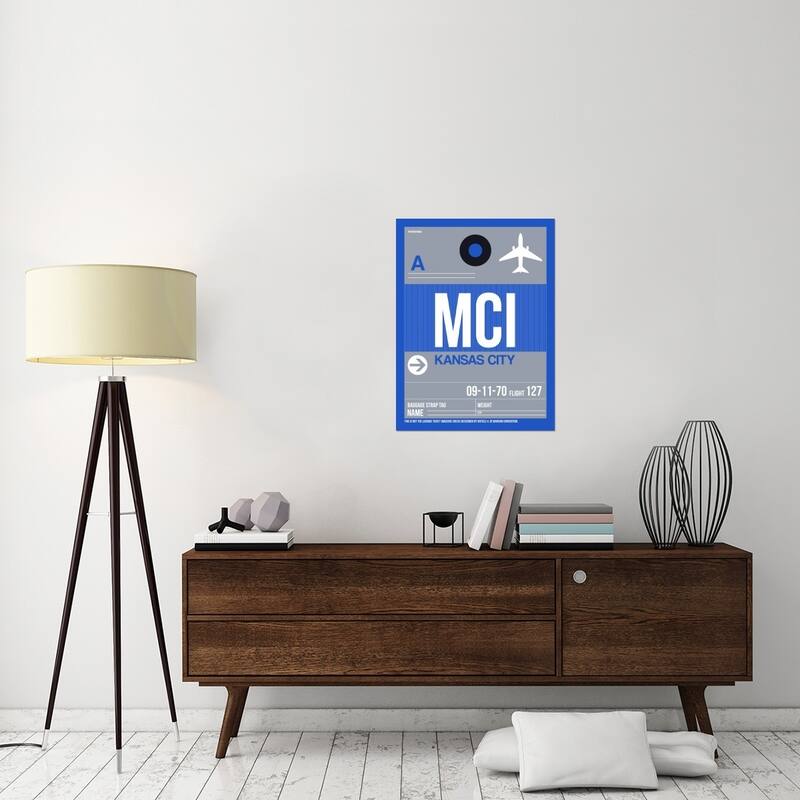 Naxart Studio 'MCI Kansas City Luggage Tag 2' Stretched Canvas Wall Art