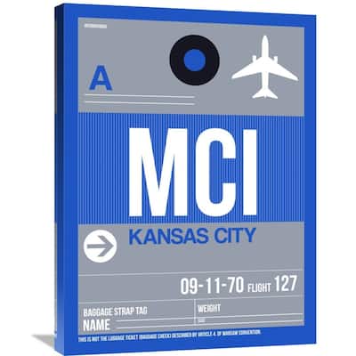Naxart Studio 'MCI Kansas City Luggage Tag 2' Stretched Canvas Wall Art