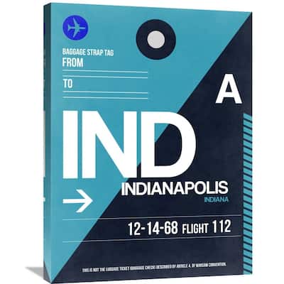 Naxart Studio 'IND Indianapolis Luggage Tag 2' Stretched Canvas Wall Art