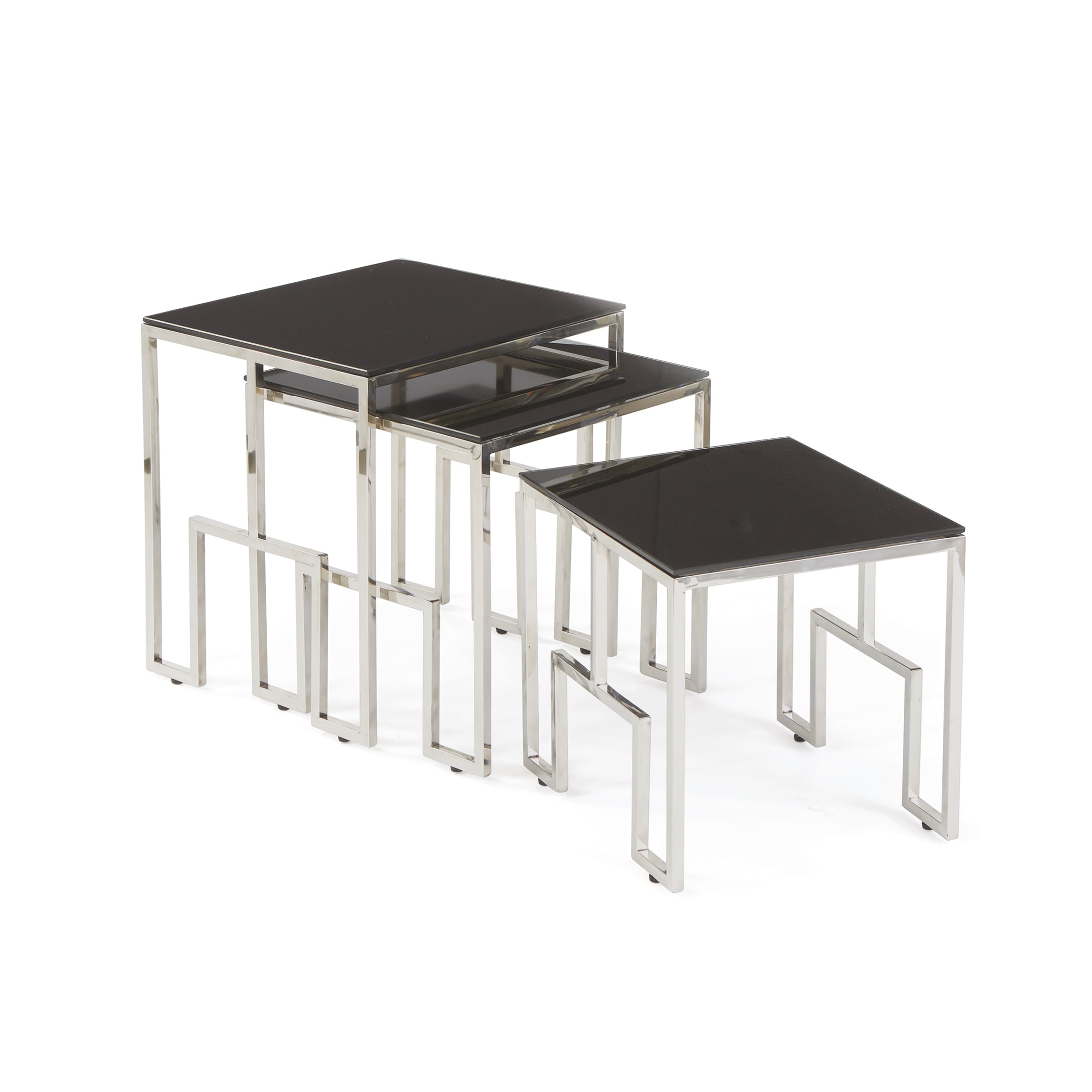 matrix black glass nest of tables