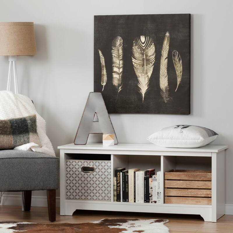 South Shore Vito Cubby Storage Bench - Pure White