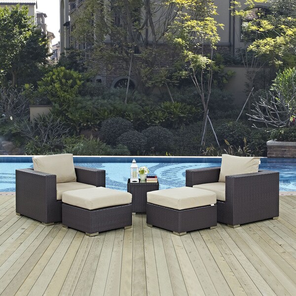Gather 5 Piece Outdoor Patio Sectional Set. Opens flyout.