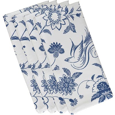 22-inch x 22-inch Traditional Bird Floral Floral Print Napkin